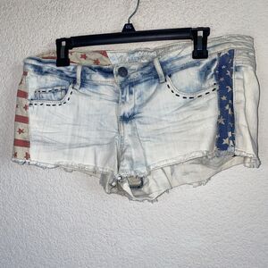 Vanilla Star country patriotic USA America Jean Shorts Stars 4th July Cut off 13